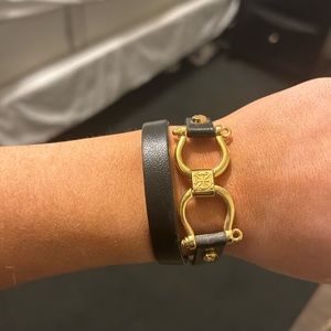 Rustic Cuff black wrap bracelet